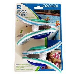 O2COOL Sandal Flip Flop Boca Clips Beach Towel Holders Patio Cruise Set of 2